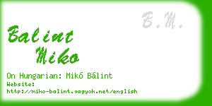 balint miko business card